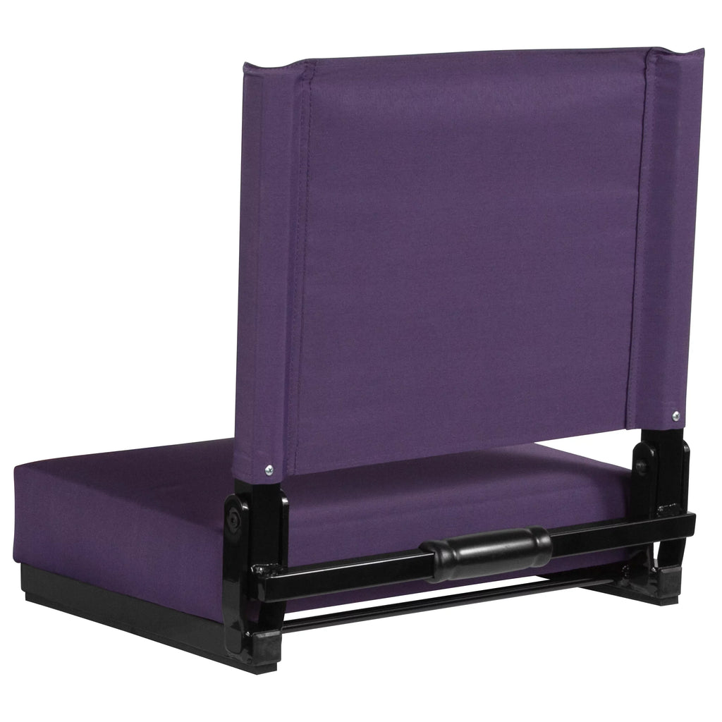 BizChair Set of 2 500 lb. Rated Lightweight Stadium Chair with Ultra-Padded Seat, Dark Purple