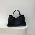 Nvzi Large Capacity Work Vegan Leather Tote Bags,Genuine Leather Shoulder Tote Bag for Women,Slouchy Oversized Bag（Black）