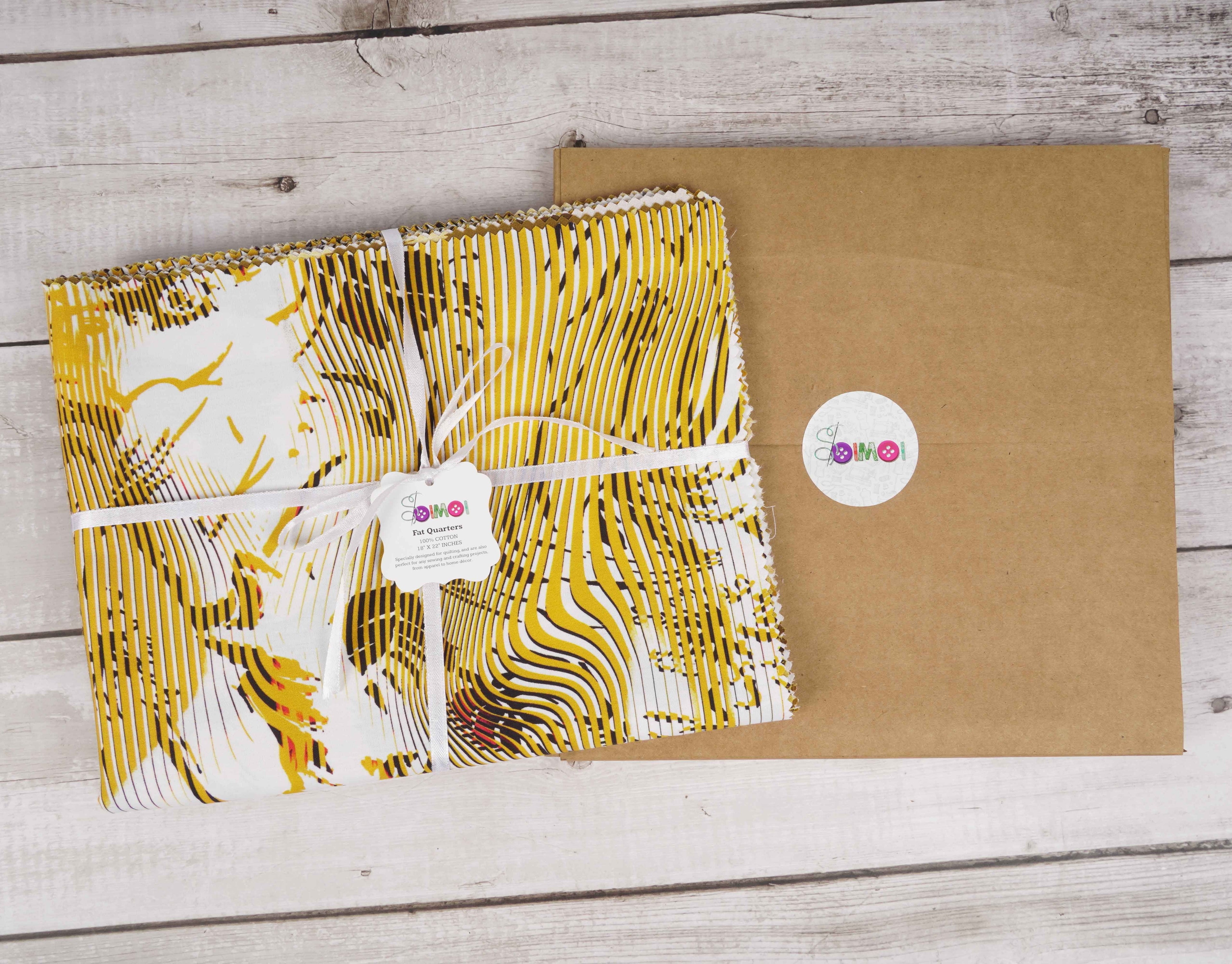 Soimoi 8 Pc Fat Quarter Bundle -Animal SkinPrint 18"x 22"DIY Patchwork-100% CottonPre-Cut Quilting Fabric (Yellow)