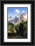 Thomas Moran 2x Matted 18x24 Black Ornate Framed Art Print 'A Rocky Mountain Peak, Idaho Territory'