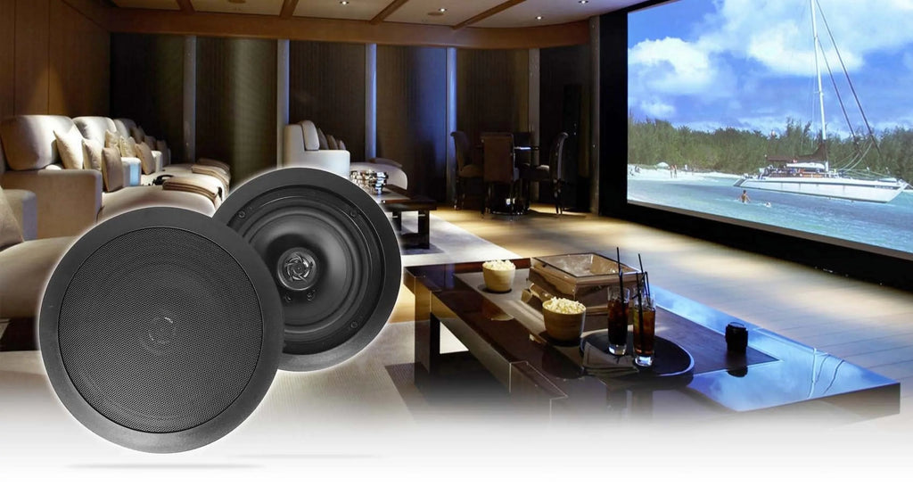 Rockville ROCK MATRIX Multi Room Home Receiver+6) Ceiling+2) Black Wall Speakers