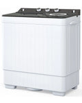 BMTBUY Twin Tub with Built-in Drain Pump XPB65-2288S 26Lbs Semi-automatic Twin Tube Washing Machine for Apartment, Dorms, RVs, Camping and More, White & Grey