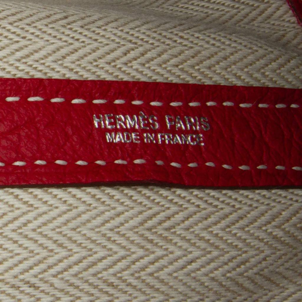 Pre-Owned Authenticated Hermès Negonda Garden Party 36 Calf Leather Red Tote Bag Unisex (Good)