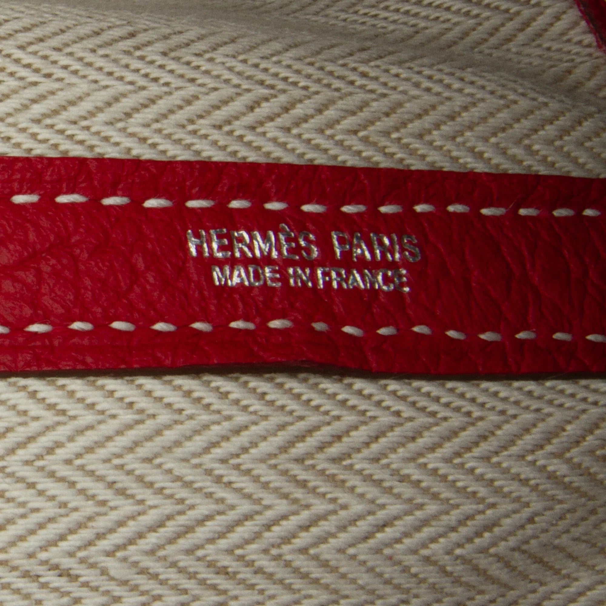 Pre-Owned Authenticated Hermès Negonda Garden Party 36 Calf Leather Red Tote Bag Unisex (Good)