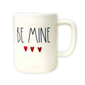 Rae Dunn By Magenta White BE MINE Ceramic Mug with Black LL Letter Interior Red Tea Mug Valentines Day Gift