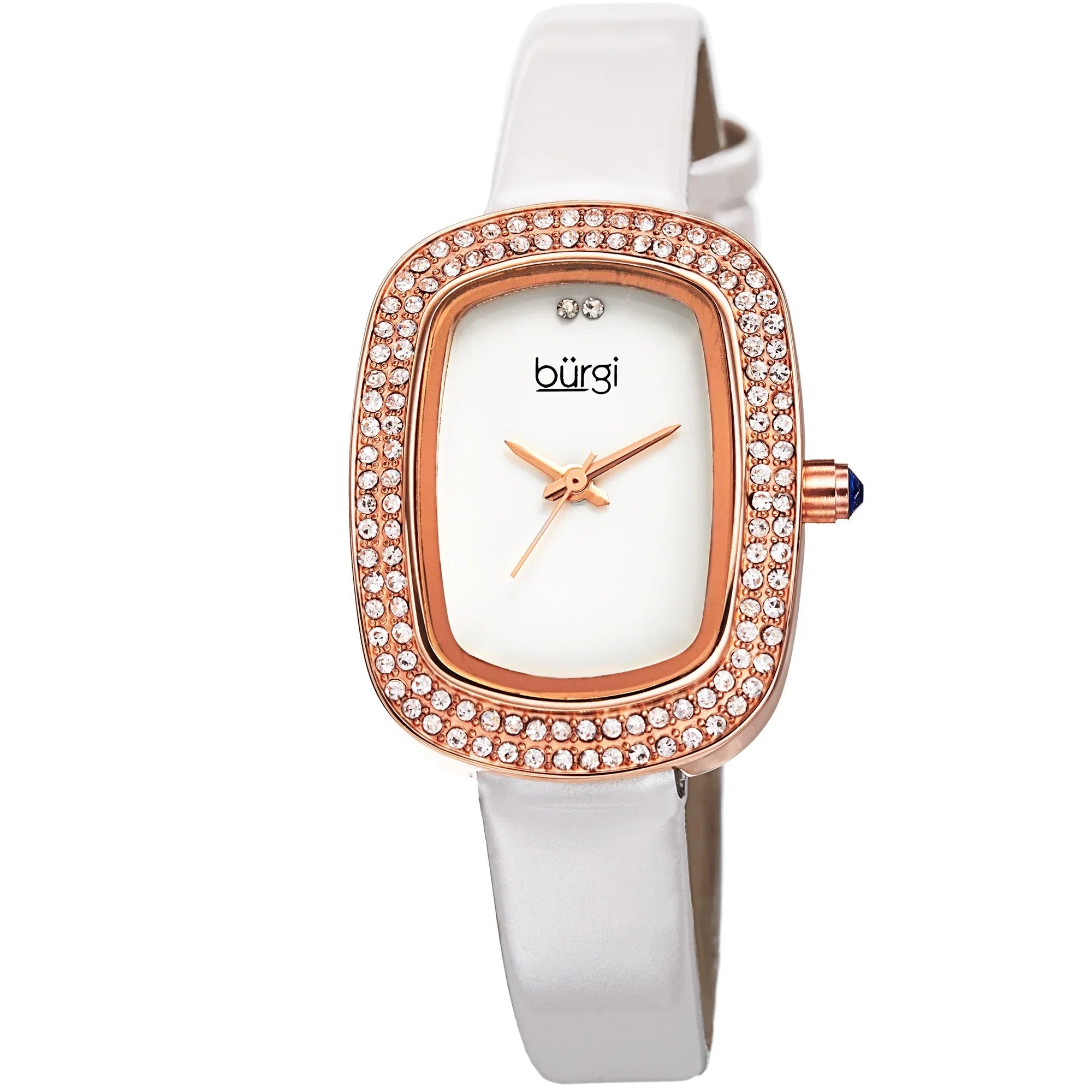Women's Swiss Quartz Crystal Rose-Tone Strap Watch