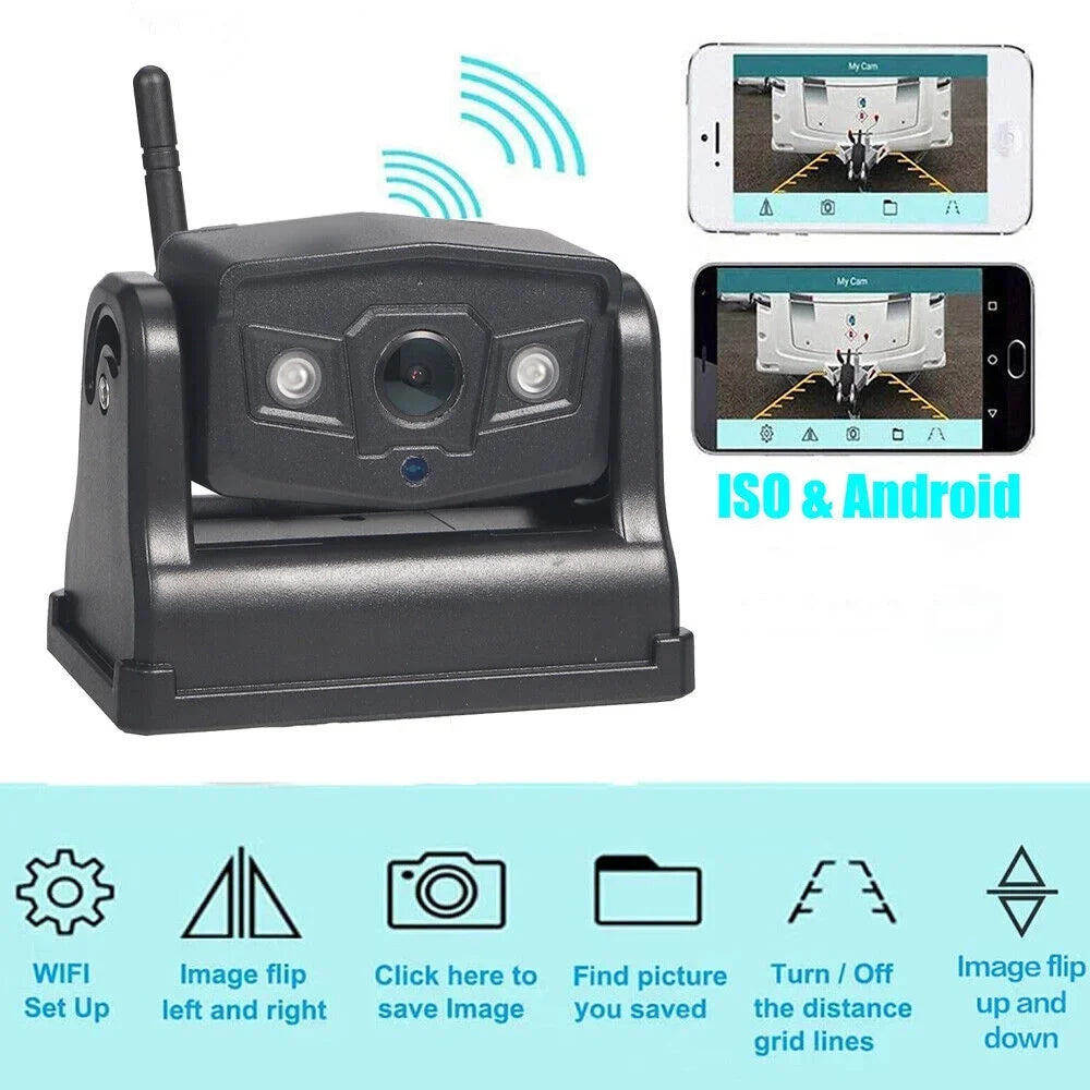 Onemayship  Magnetic WiFi Wireless Backup Camera, Front/Rear View Camera 9600mAh Battery