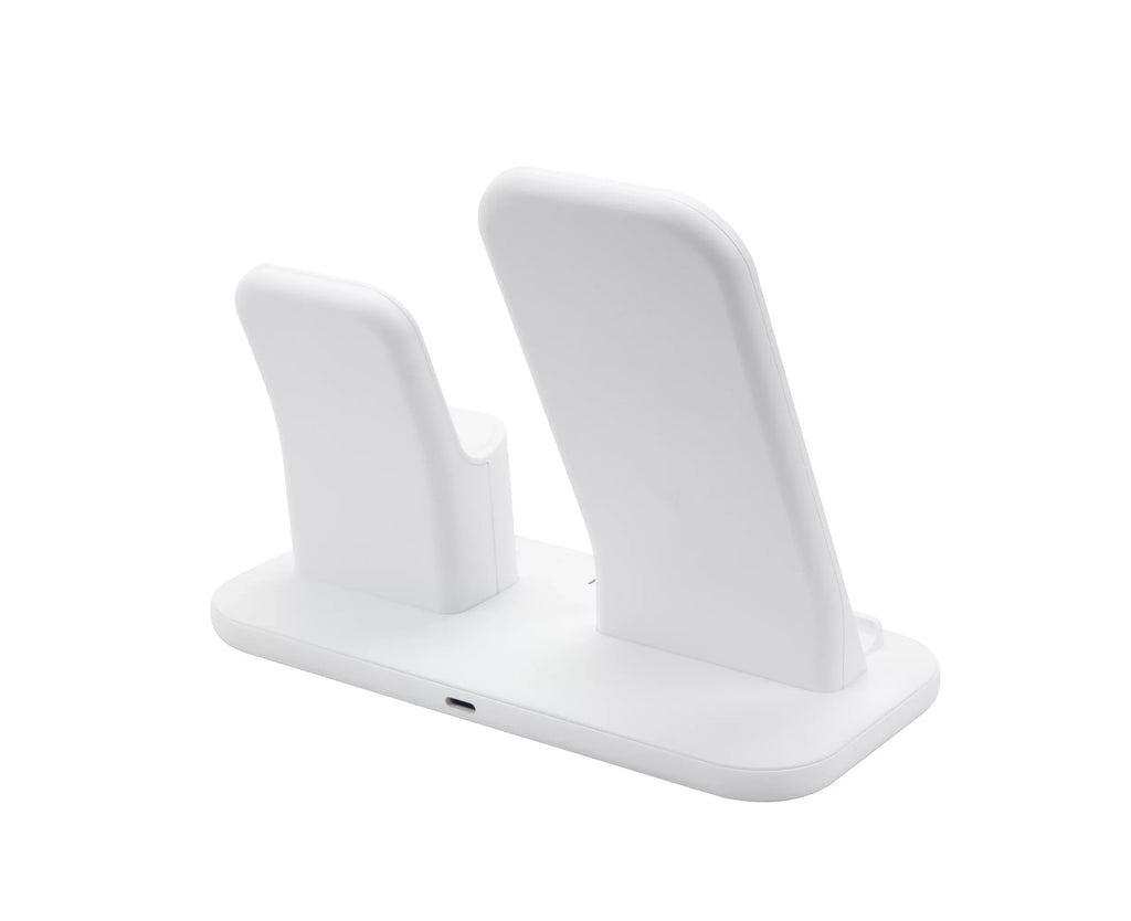Scosche CSQ3N1WT-SP Qi-Enabled Smartphones, Watches and Earbuds, Qi-Certified Wireless Charging Dock, White