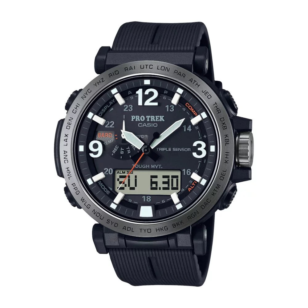 Casio Men's Pro Trek Triple Sensor Solar Powered Watch made of Bio-Based Plastic PRW6611Y-1A