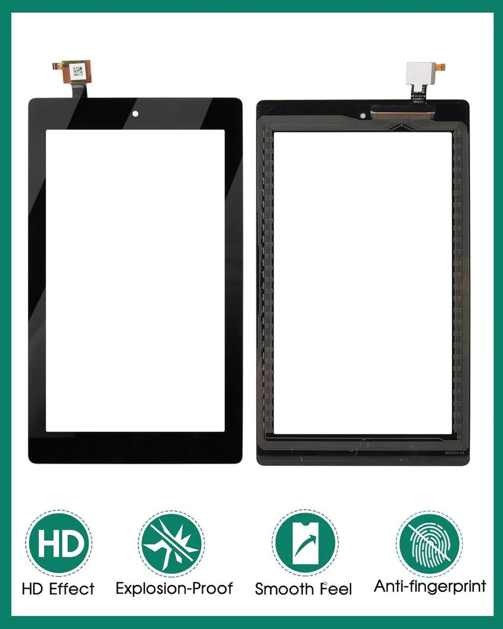 for Amazon Kindle Fire 7 (7th Generation 2017 Release SR043KL) Touch Screen Digitizer Replacement Part with Adhesive, NO LCD, NO Instructions(NOT for 5th Gen, 2015 & 7th Kids Edition)