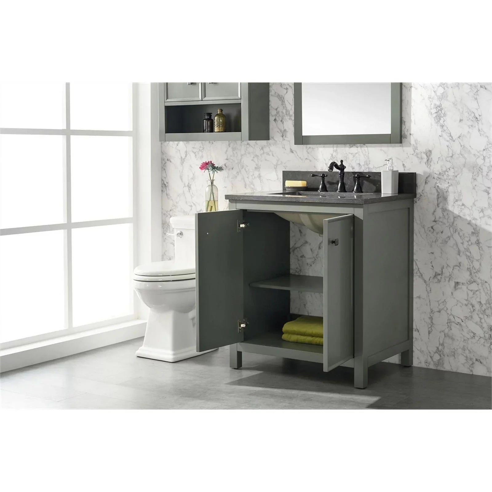 Legion Furniture 30" Contemporary MDF/Veneer Wood Sink Vanity Cabinet - Green