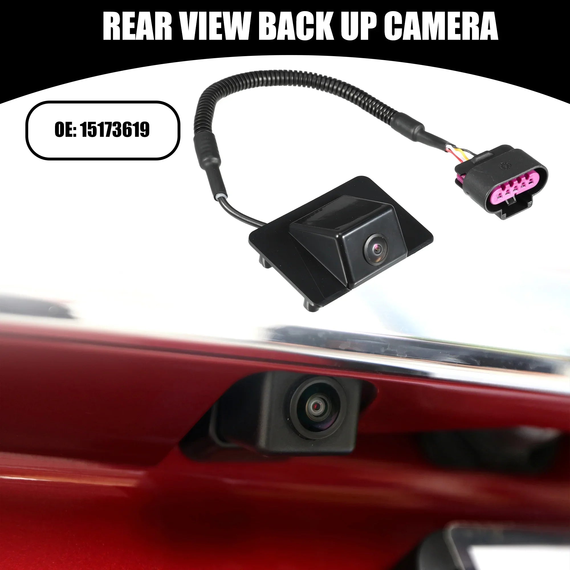 Rear View Back Up Camera No.15173619 for Chevrolet Suburban 1500 2500 3500 2008 Plastic Black