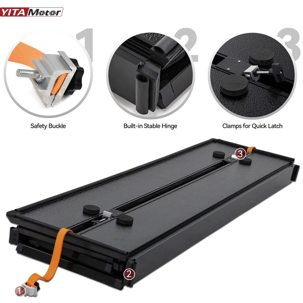 Ledkingdomus 8 ft 96.3" Bed Tonneau Cover Soft Quad-Fold for 2002-2023 Dodge Ram 1500 2500 3500
