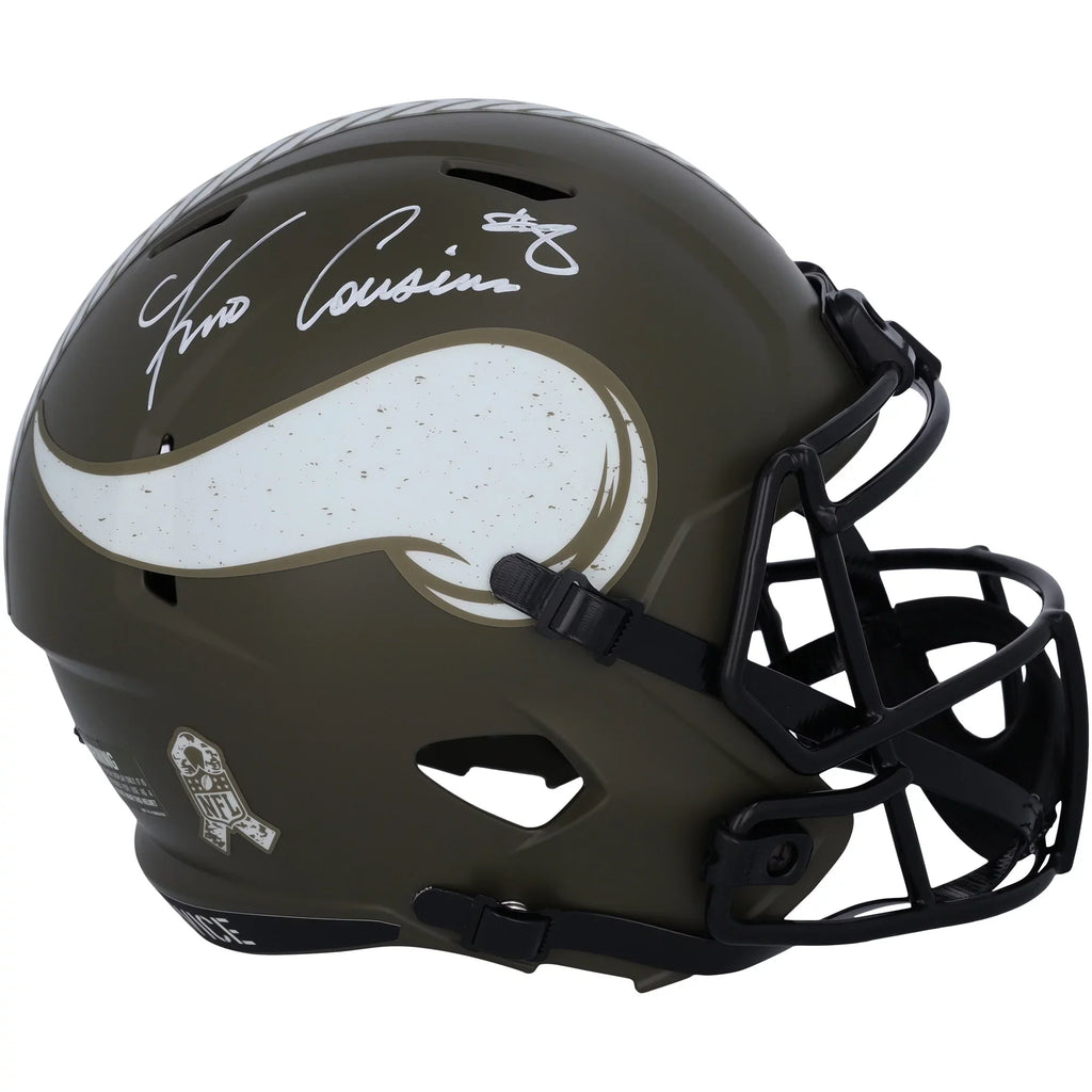 Kirk Cousins Minnesota Vikings Autographed Riddell 2022 Salute to Service Speed Replica Helmet - Fanatics Authentic Certified