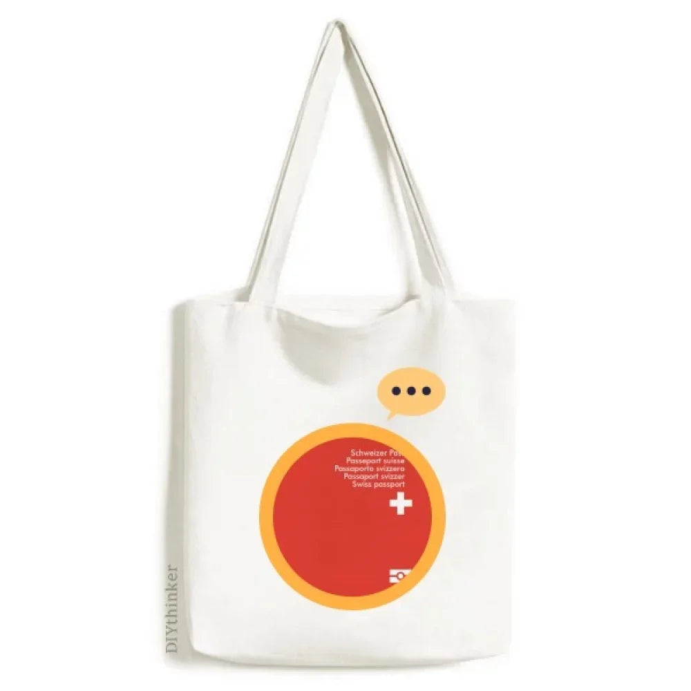 Tourist Country Switzerland Unique Flag Memorial Expression Sack Canvas Tote Shoulder Bag