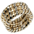 Pre-Owned Bulgari BVLGARI Tubogas 3-row No. 9 Ring 14.53g K18 YG WG Yellow Gold White (Good)