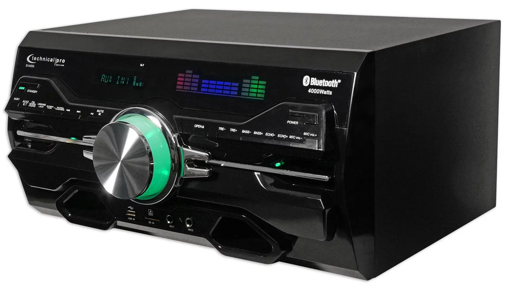 Technical Pro DV4000 Home Theater DVD Receiver+(2) 8" Blue LED Ceiling Speakers