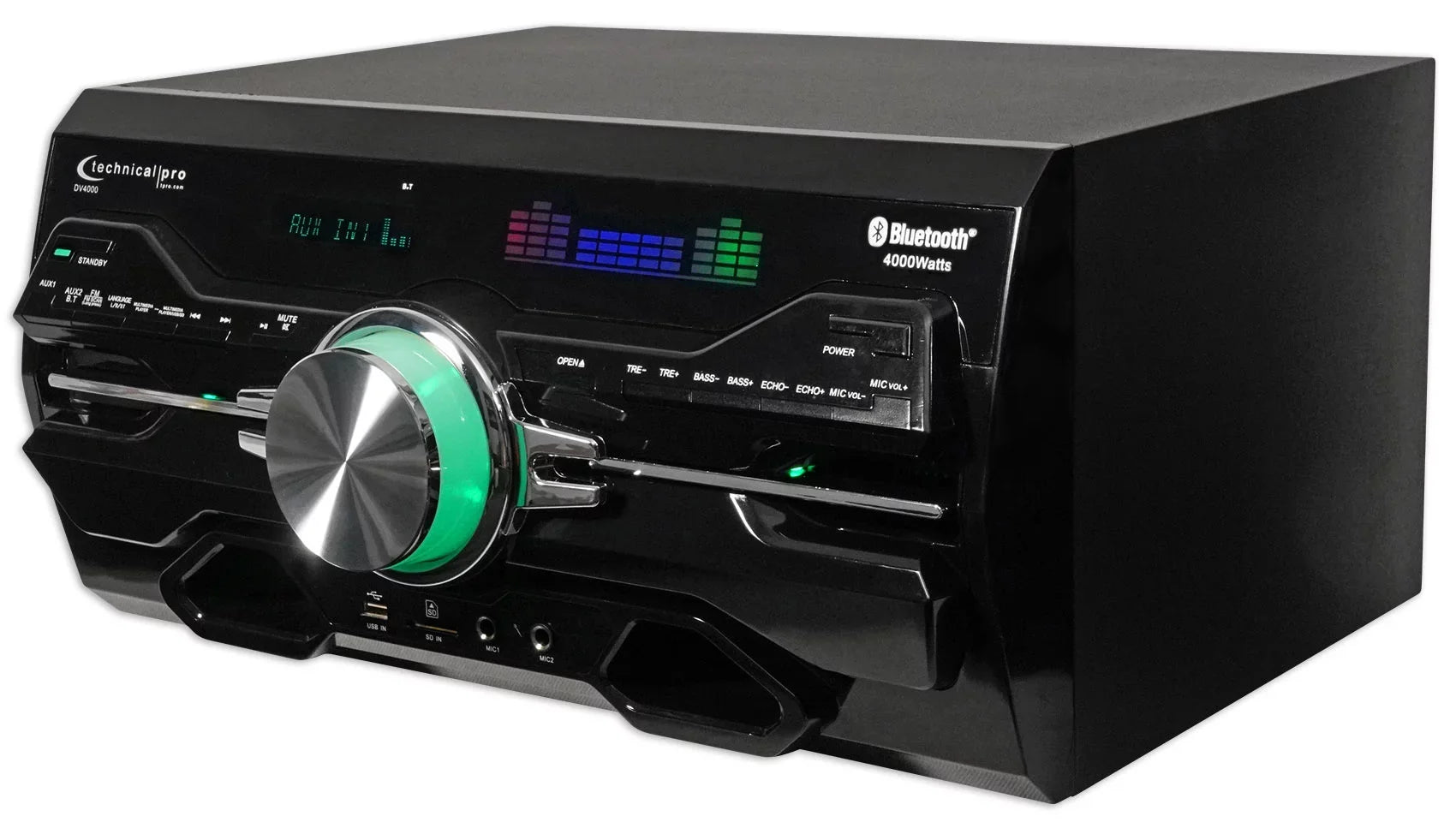 Technical Pro DV4000 Home Theater DVD Receiver+(2) 8" Blue LED Ceiling Speakers