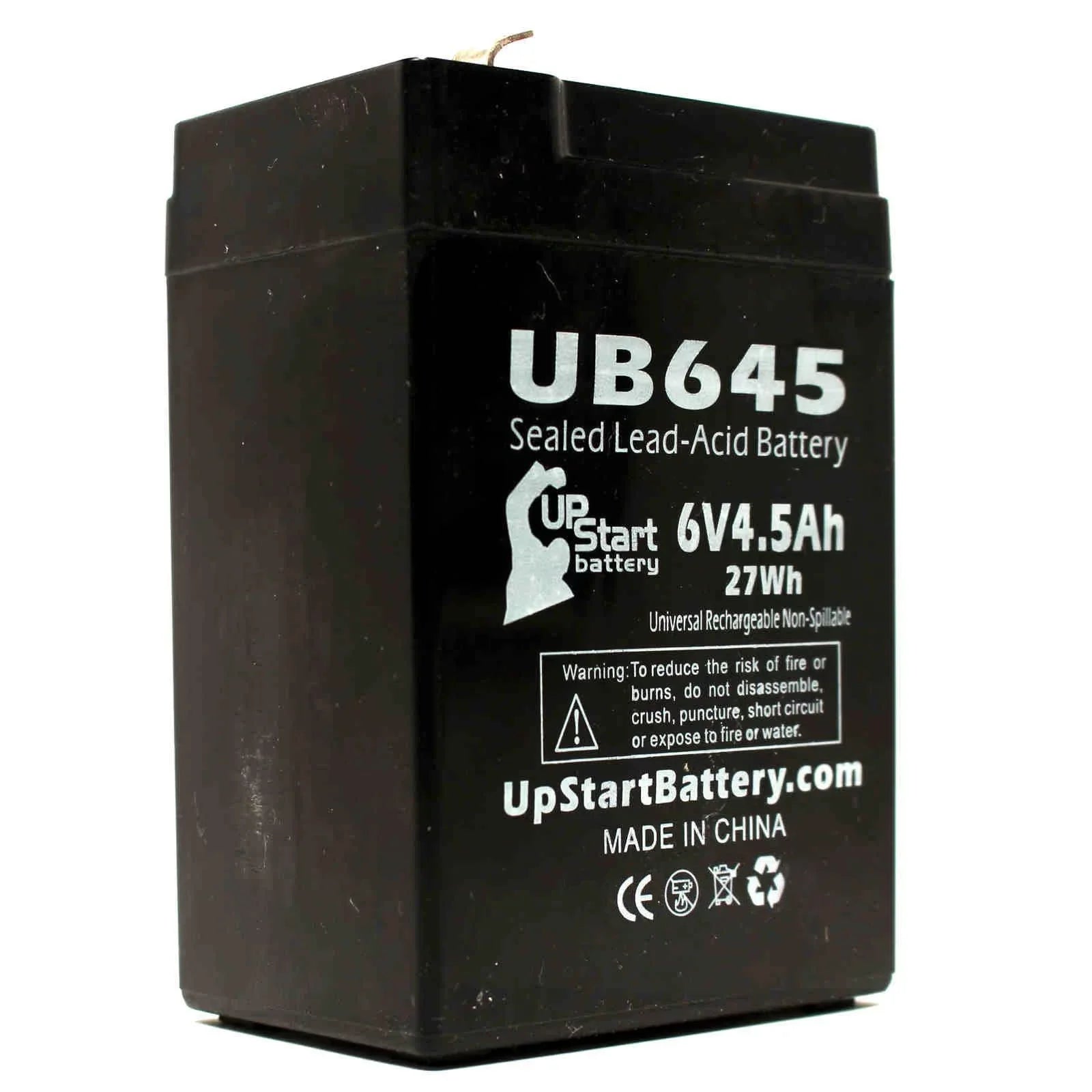 5x Pack - Compatible Tripp Lite BCPRO 850 Battery - Replacement UB645 Universal Sealed Lead Acid Battery (6V, 4.5Ah, 4500mAh, F1 Terminal, AGM, SLA) - Includes 10 F1 to F2 Terminal Adapters