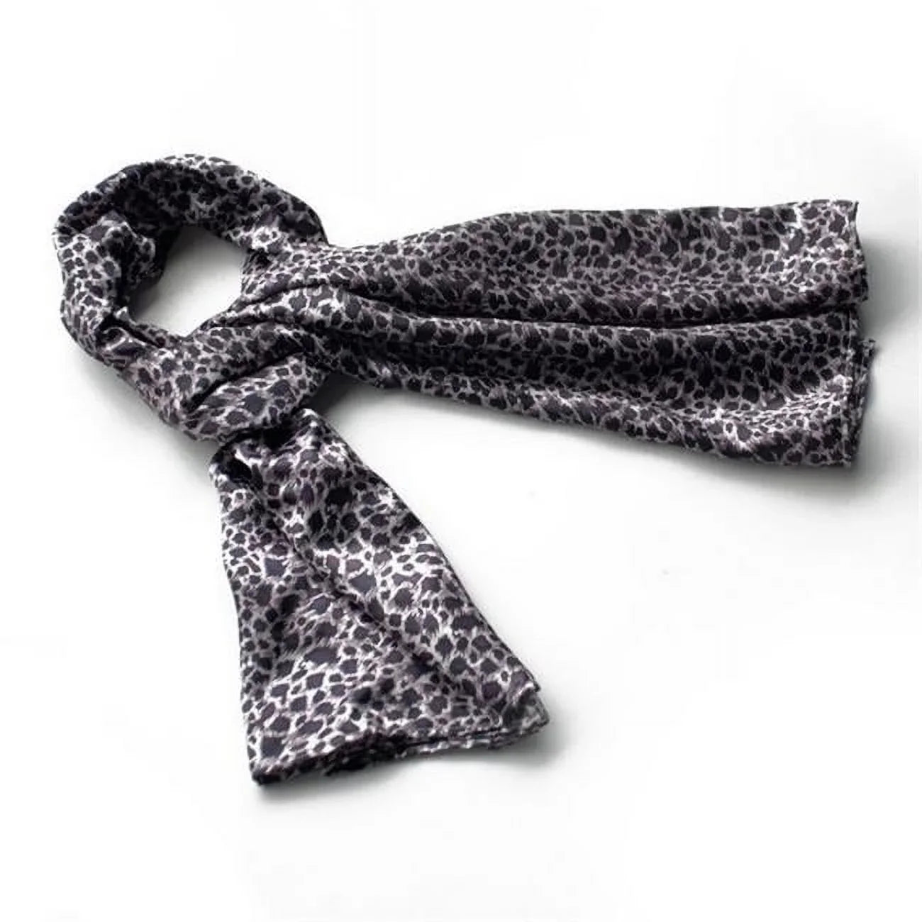 BRA-SCA01033-S Blancho Burgundy Elegant Stylish Leopard Design Natural Silk Scarf/Wrap/ShawlSmall