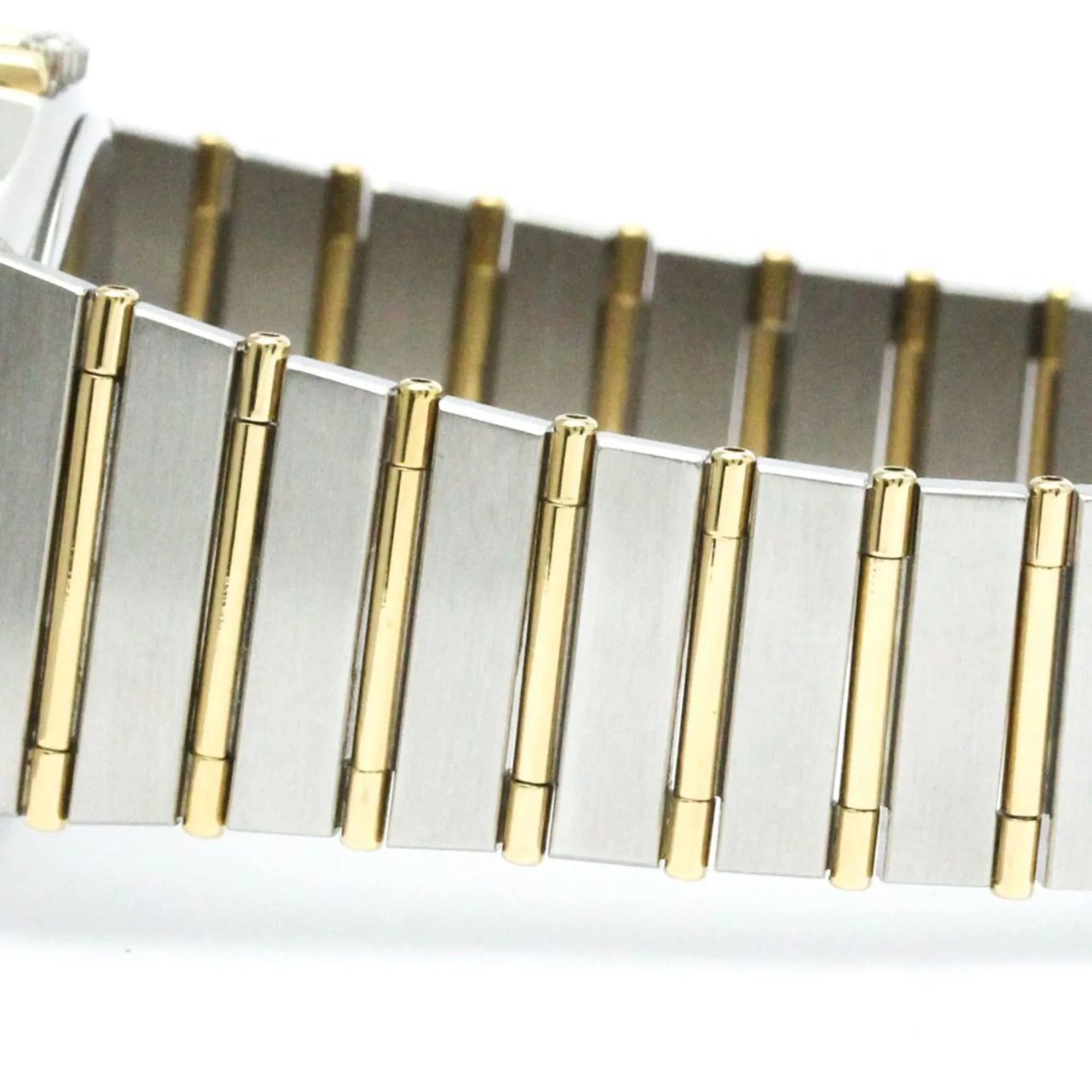 Pre-Owned Polished OMEGA ConstelLatitudeion Day Date 18K Gold Steel Watch 396.1070 BF566004 (Good)