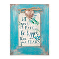 Let Your Faith Be Bigger Than Fears Teal Distressed Locket Easel Back Picture Frame