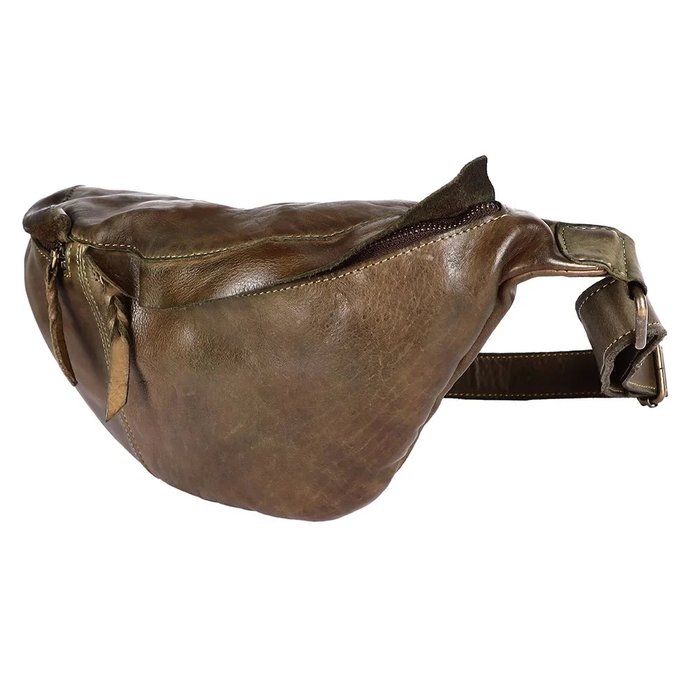 NM Never Mind Nmbgm150C Fanny Pack Vintage Handmade Genuine Cowhide Leather Women Bag Western Handbag Purse
