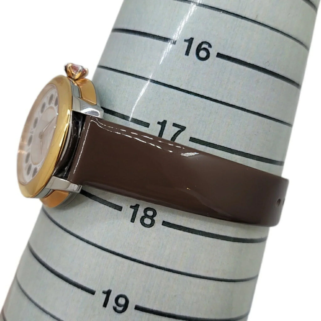 Pre-Owned FENDI Fendi Eye Shine Enamel Belt SS 3 Colors Quartz Brown Watch Clock Fashionable Shell Black Spinel Topaz Women's (Like New)