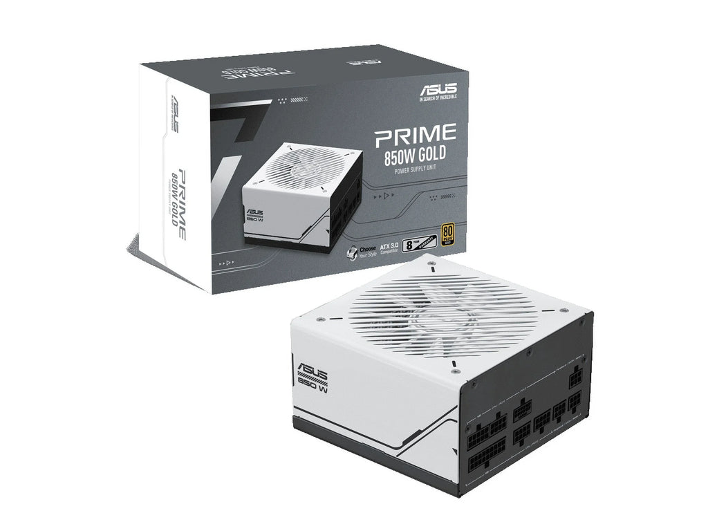 ASUS Prime 850W Gold (850 Watt, ATX 3.0 Compatible, Fully Modular Power Supply, 80+ Gold Certified, Dual Ball Bearings, Two Color Options in One, 8-Year Warranty)