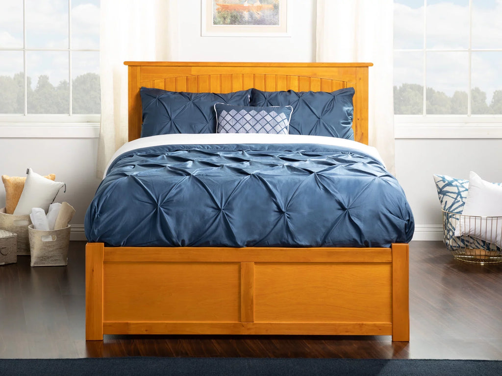 AFI Nantucket Full Size PLatitudeform Bed with Panel Footboard and Full Size Trundle in Caramel Latte