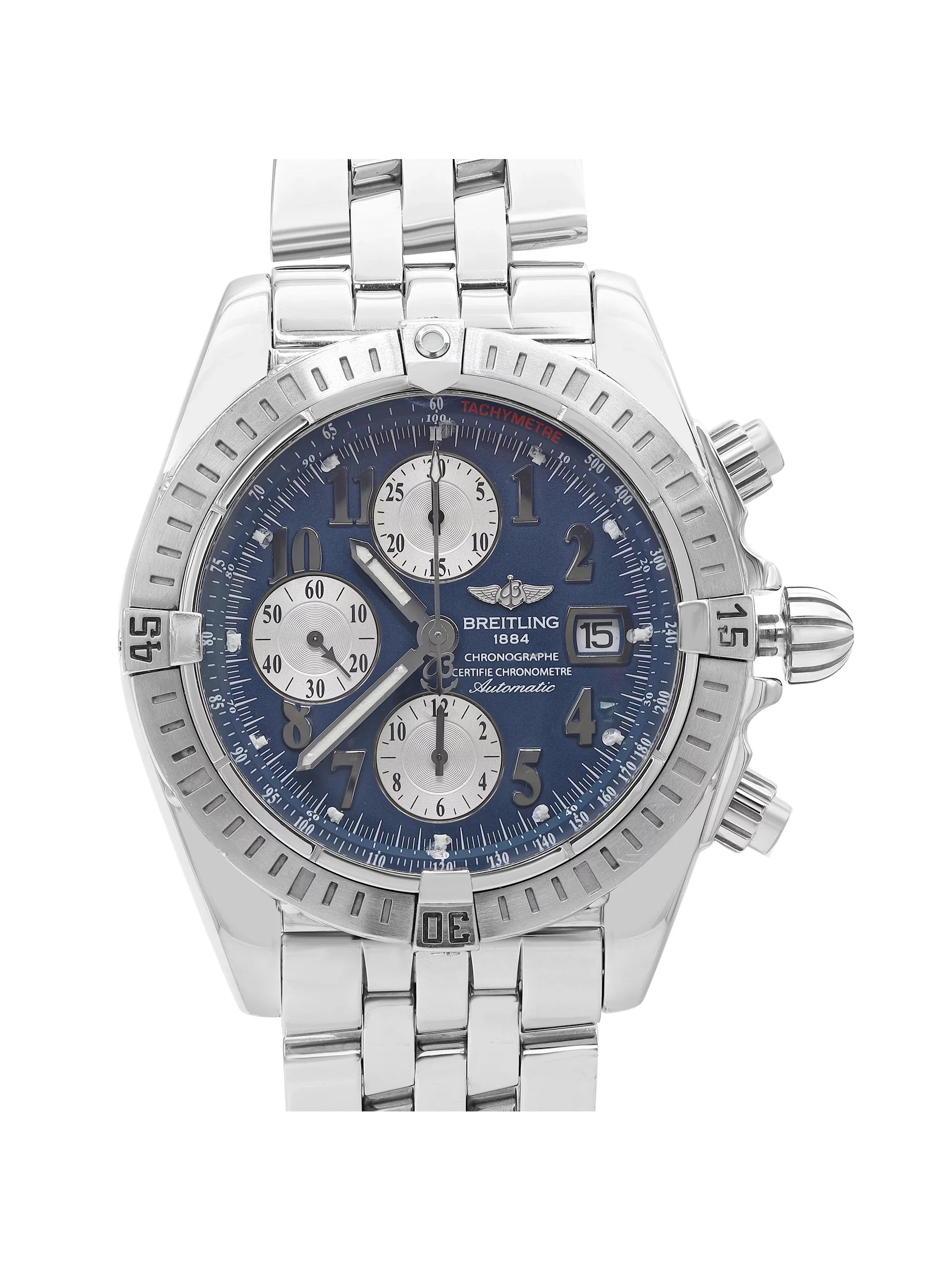 Breitling Chronomat Evolution Steel Blue Dial Automatic Watch A1335611/C647-357A