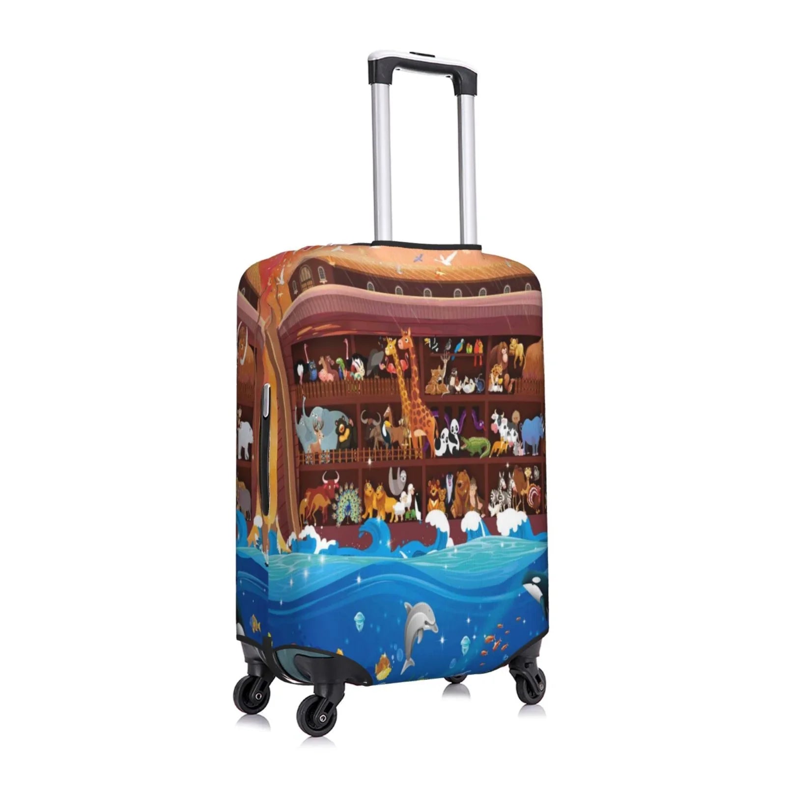 Junzan Animals On Noah'S Ark2 Print Washable Luggage Cover - Fashion Suitcase Protector Fits 18-32 Inch Luggage