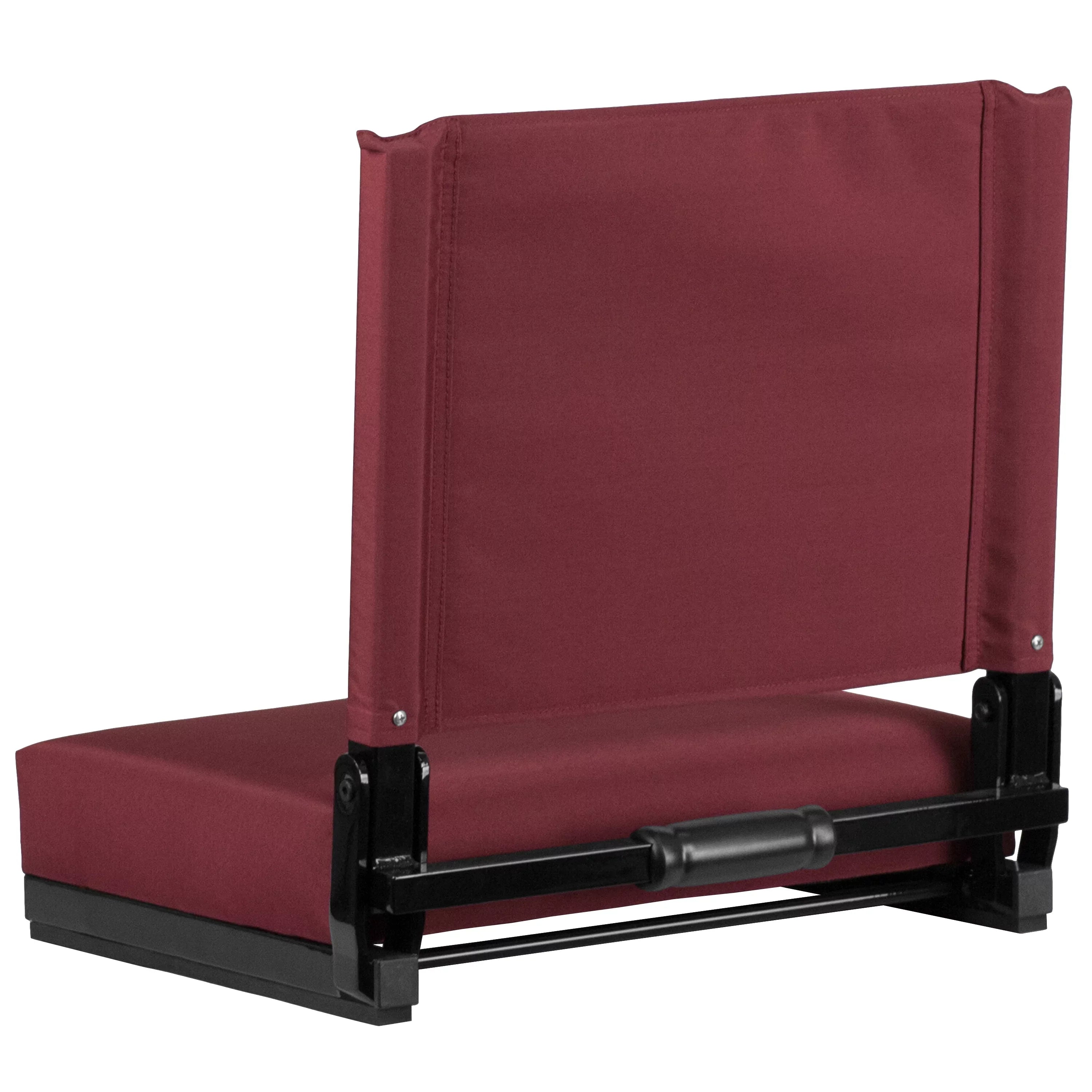 Flash Furniture Grandstand Comfort Seats by Flash - 500 lb. Rated Lightweight Stadium Chair with Handle & Ultra-Padded Seat, Maroon