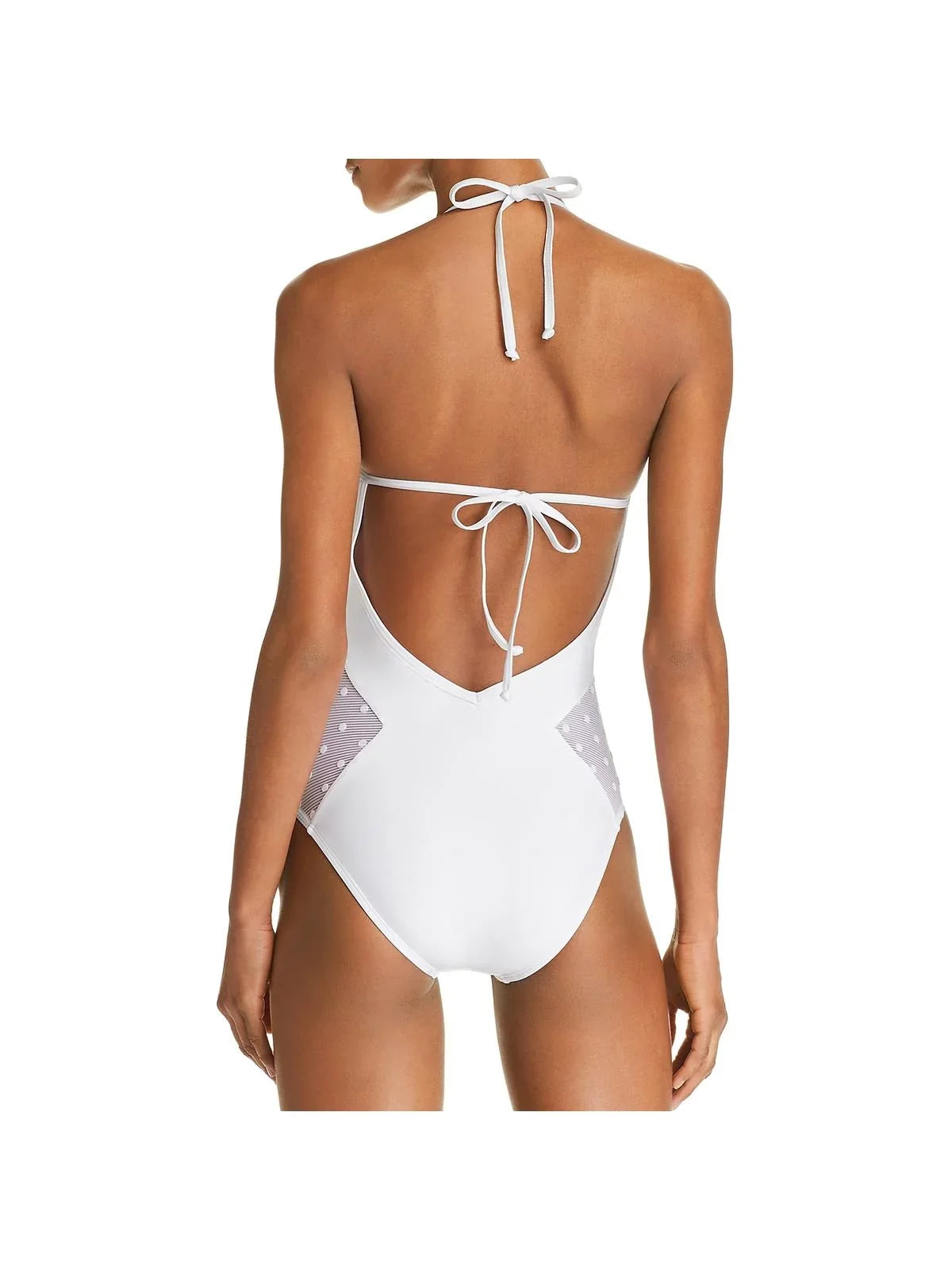 Ella Moss Womens Sheer Halter One-Piece Swimsuit