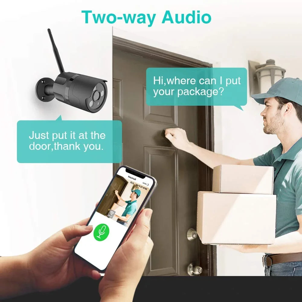Wireless Security Camera, Netvue Outdoor WiFi Security Camera with Motion Detection Weatherproof Night Vision-Black