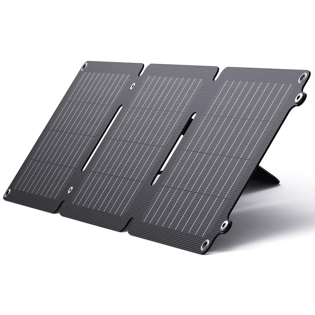 BigBlue 20W ETFE Solar Charger (5V/4A Max) with Kickstand, SolarPowa 20 Portable Solar Panel Charger with USB-A and USB-C, IP65 Waterproof, Compatible with iPhone, iPad, , LG etc.