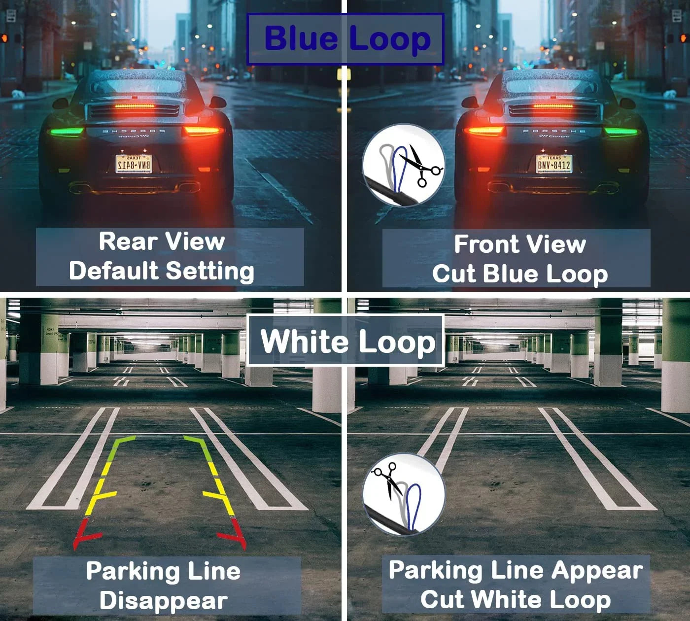 CAM122 Backup Camera Frame License PLatitudee HD Night Vision Rear View 170° Angle Waterproof Compatible with Jensen Car Radio CAR110W CAR710 CAR710X CAR8000 CAR910W CAR910X CDR7011 CM901MIR CMR2720