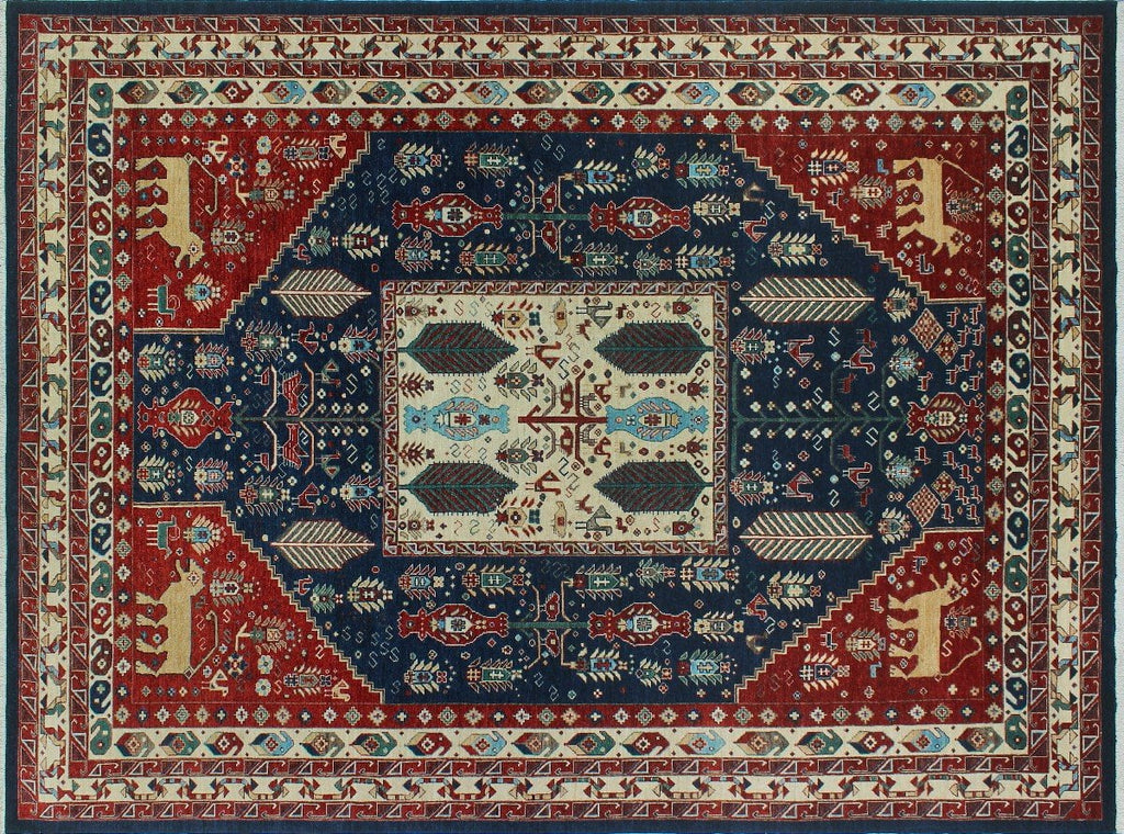 Aria Darnisha Blue/Red Rug, 9'2" x 12'8"