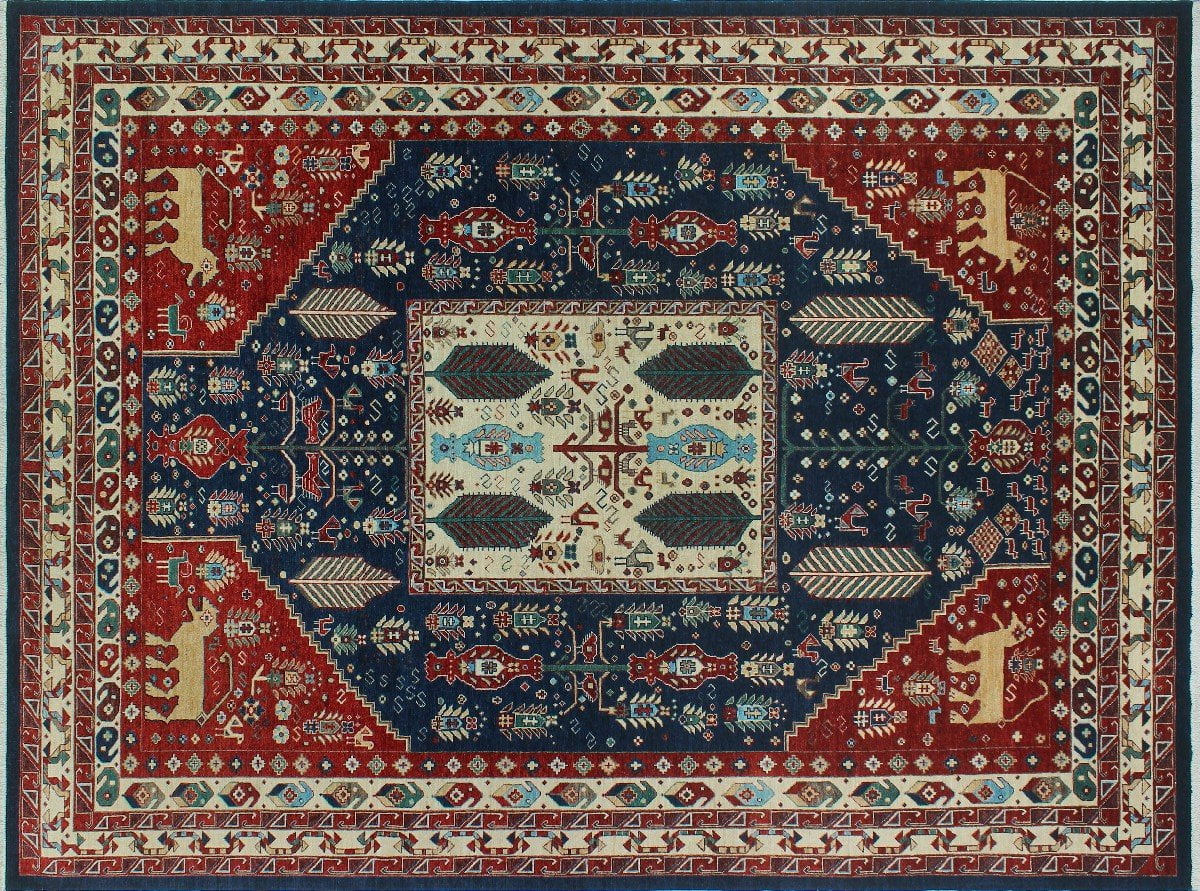 Aria Darnisha Blue/Red Rug, 9'2" x 12'8"