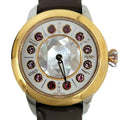 Pre-Owned FENDI Fendi Eye Shine Enamel Belt SS 3 Colors Quartz Brown Watch Clock Fashionable Shell Black Spinel Topaz Women's (Like New)