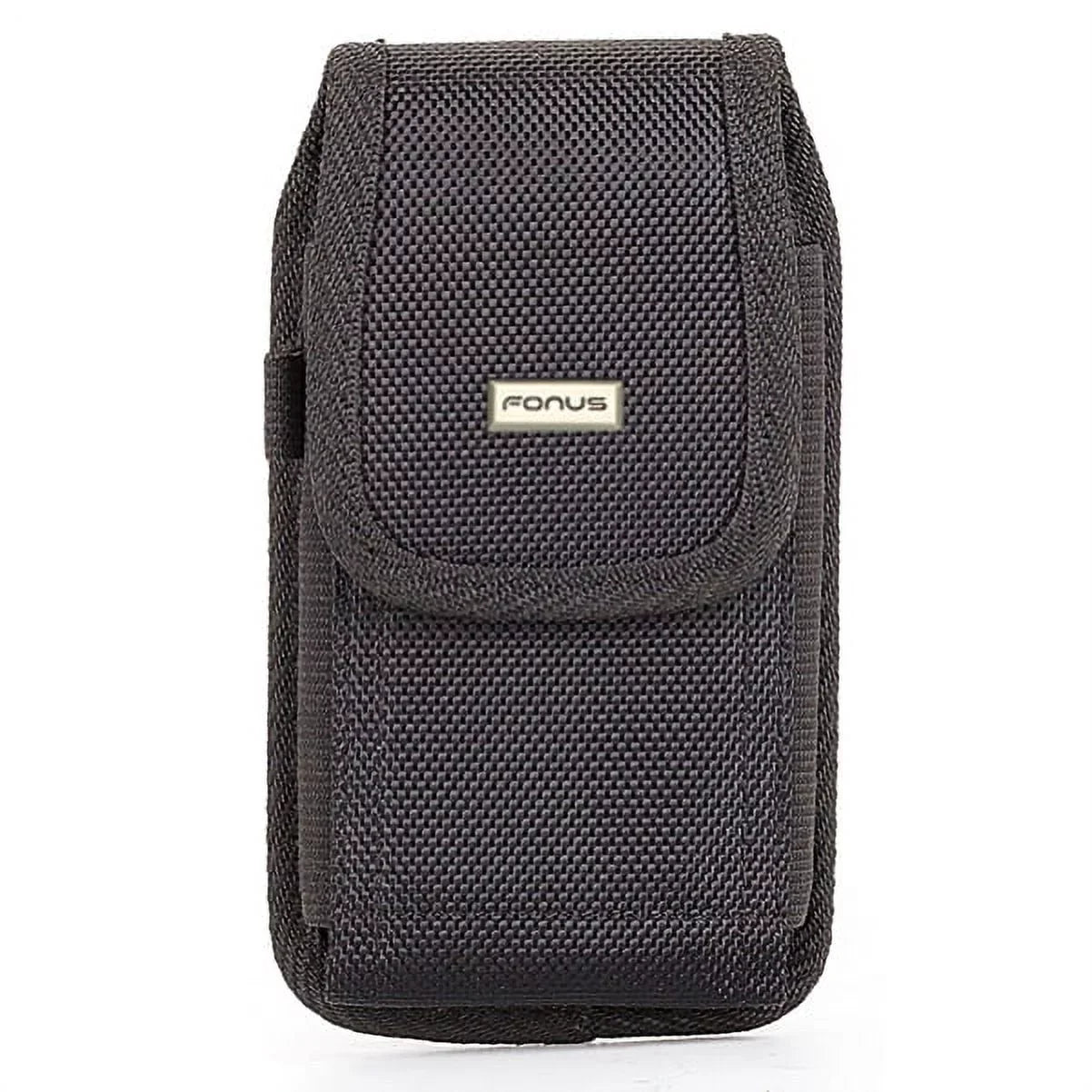 Rugged Durable Canvas Case Holster Metal Belt Clip w Black Type-C Retractable USB Cable Charger Power Wire Sync Y1G for ZTE Axon 9 Pro