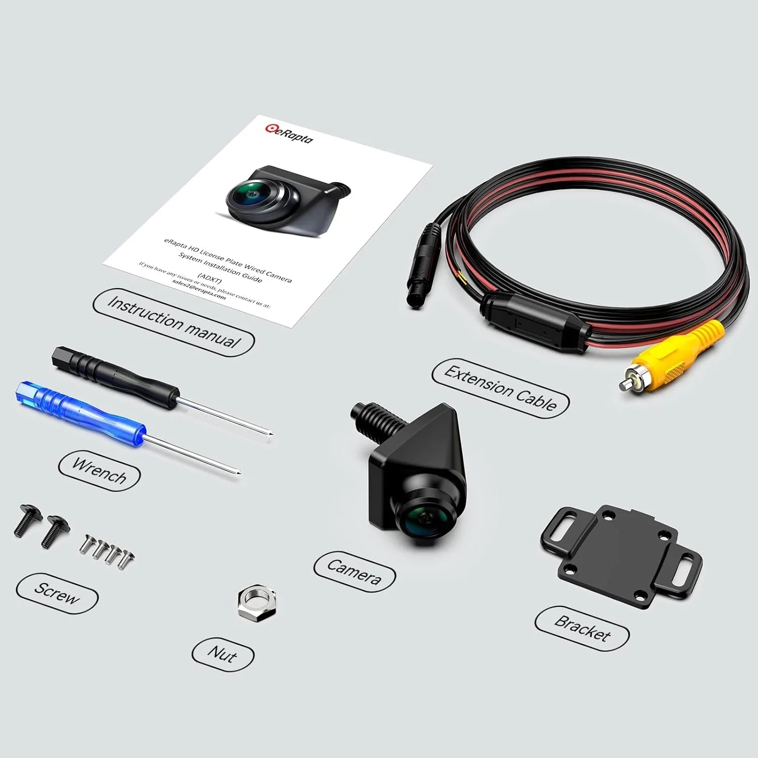 eRapta Backup Camera 360°Rotatable Night Vision Waterproof  Rear/Front/Side View Camera for Pickup Truck Car SUV Minivan and Sedans