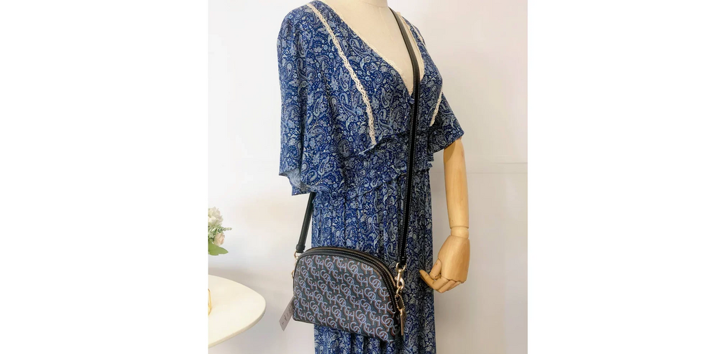 Coach CF343 Madi Crossbody With Coach Monogram Print IN Navy