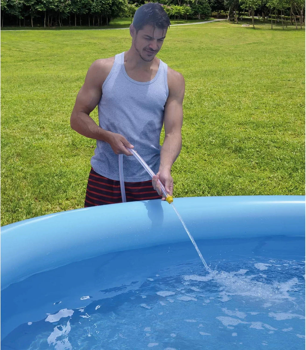 Avenli 8 Foot X 25 Inch 2 To 3 Person Capacity Prompt Set Above Ground InfLatitudeable Outdoor Backyard Swimming Pool, Blue