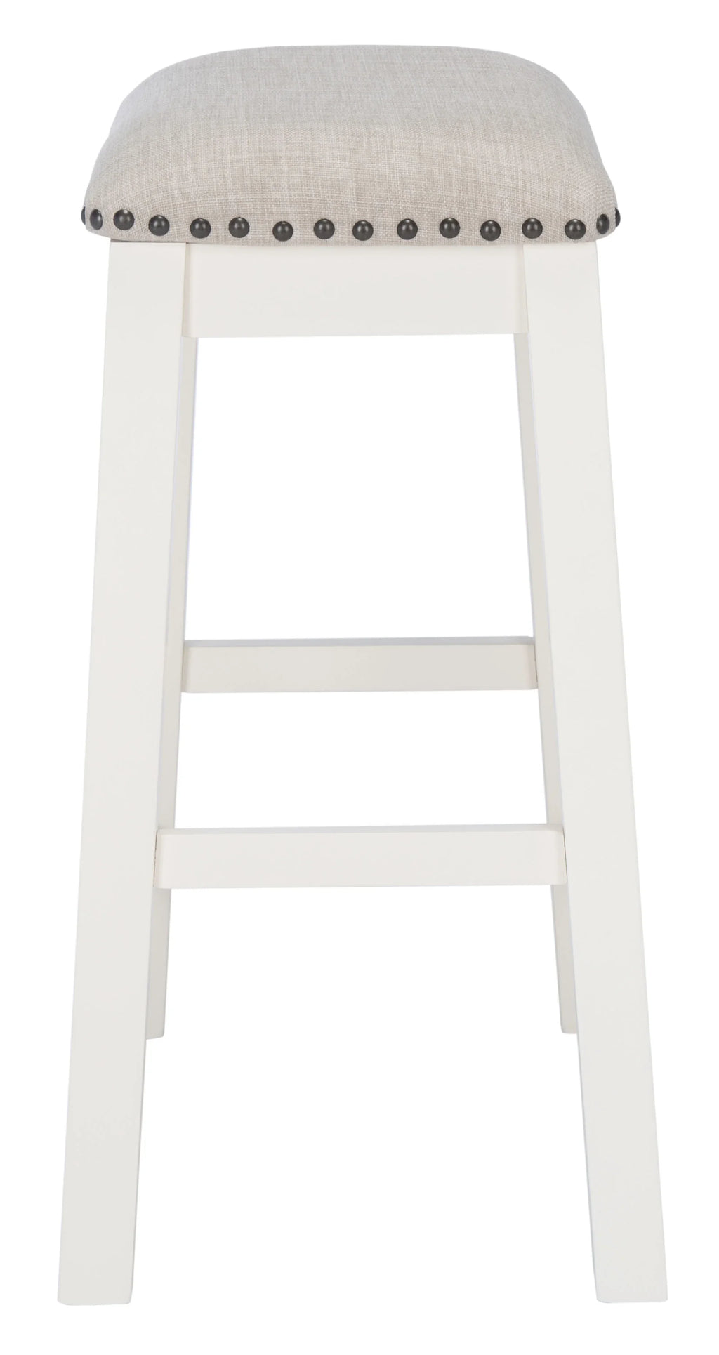 SAFAVIEH Aero Mid-Century Counter Stool, White, Set of 2 (18.8 in. W x 13 in. D x 25 in. H)