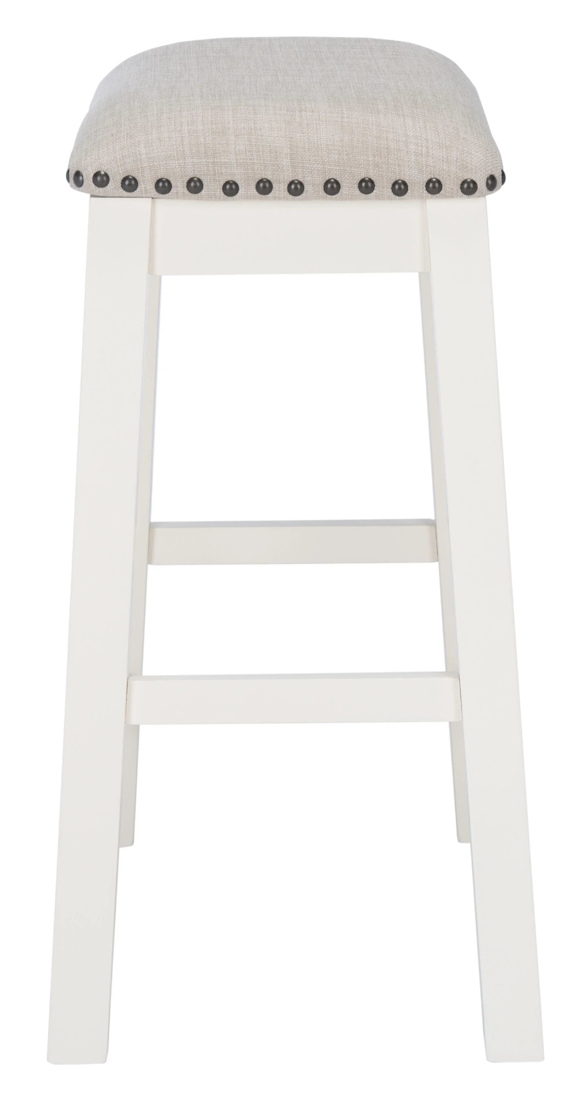 SAFAVIEH Aero Mid-Century Counter Stool, White, Set of 2 (18.8 in. W x 13 in. D x 25 in. H)