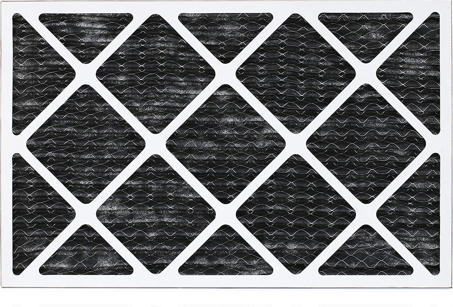 Filterbuy 10x24x1 MERV 8 Odor Eliminator Pleated HVAC AC Furnace Air Filters with Activated Carbon (5-Pack)