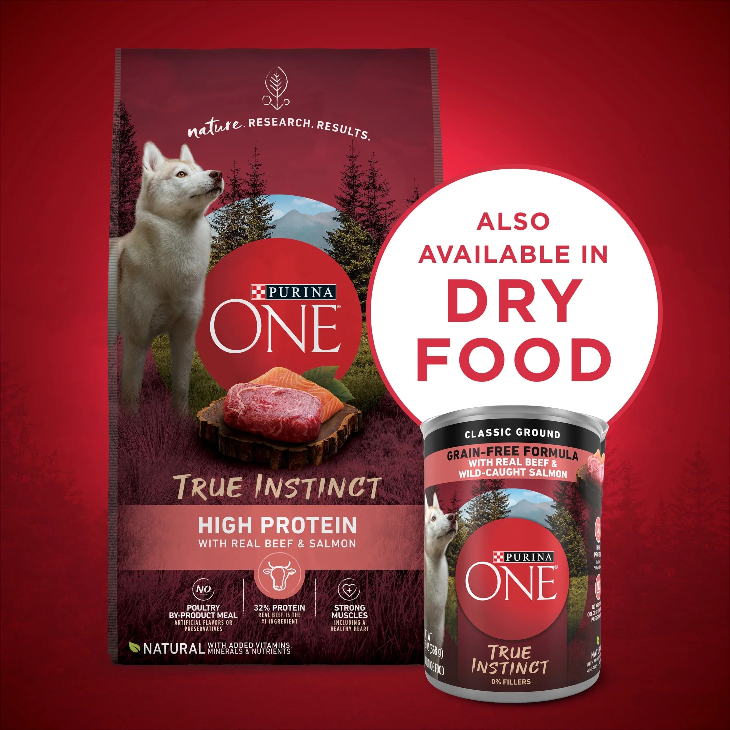 Purina One True Instinct Classic Ground Wet Dog Food, 13 oz Cans (12 Pack)