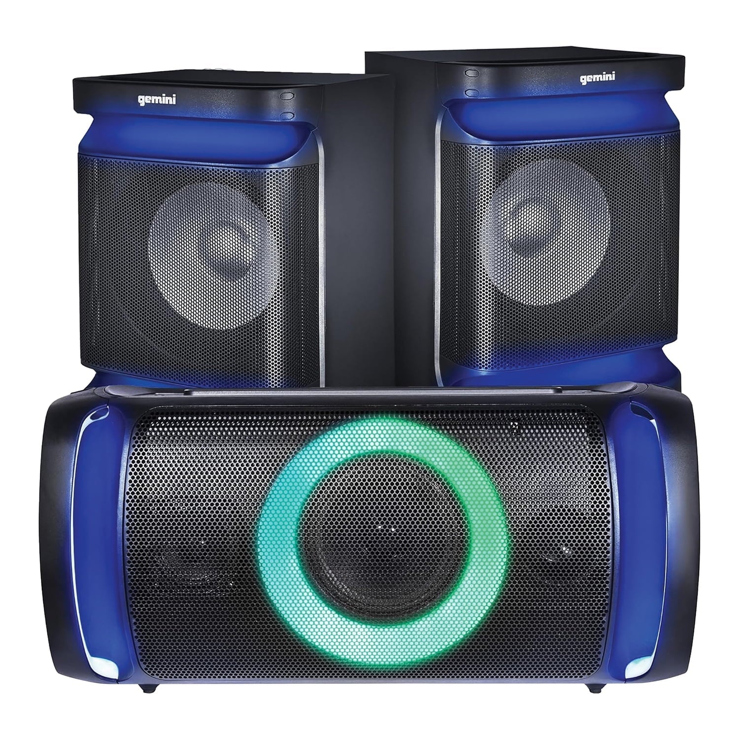 Gemini 3-Piece Bluetooth Home Stereo System, with Integrated Amp, Microphone, and LED Party Lights, GSYS-2400, GSYS-2400