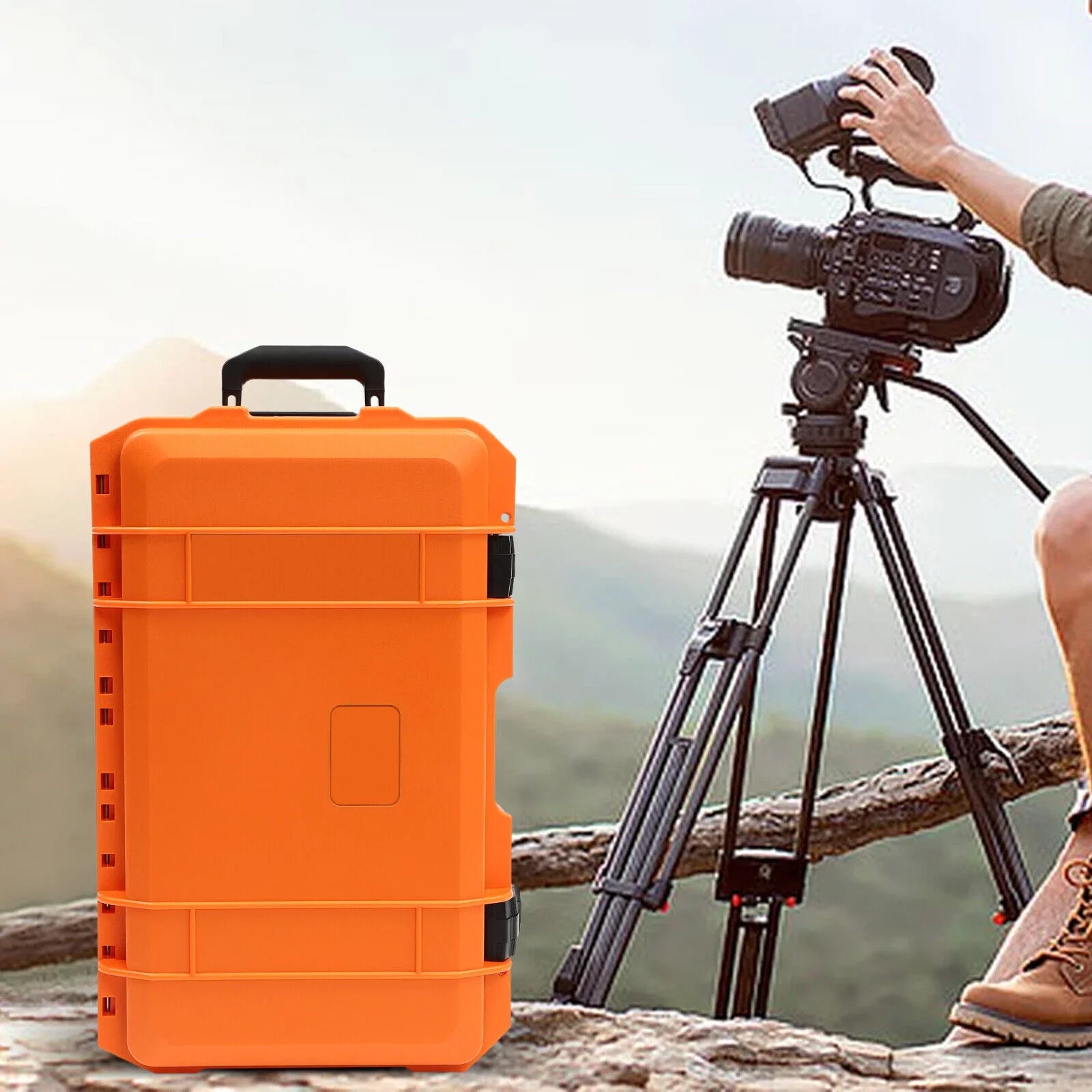 22-Inch Multi-Purpose Case Camera Box W/Customizable Foam IP67 Waterproof Protective Camera Case